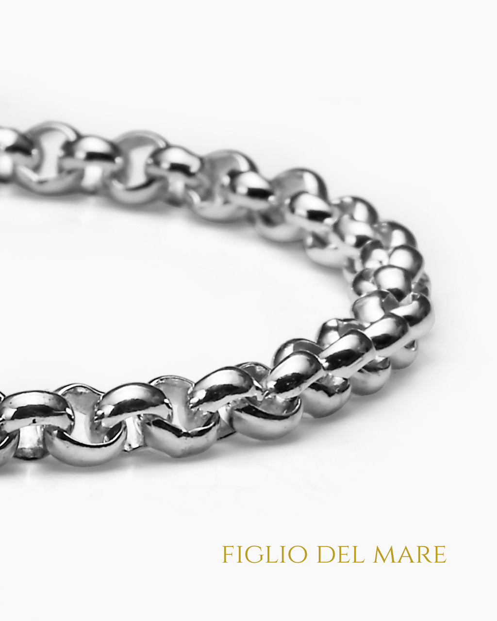 Neptun-Armband für Herren in Silber mit ineinander verschlungenen Kreisen und Ruder